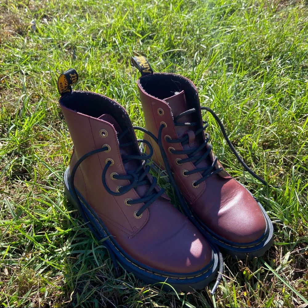 Dr Martens Maroon / dark red boots size women’s 8